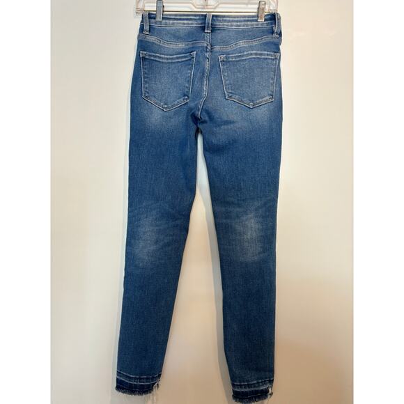 Vervet Blue Skinny Jeans Style 5120 Cut 52671 Button Fly Raw Hem - Picture 3 of 4